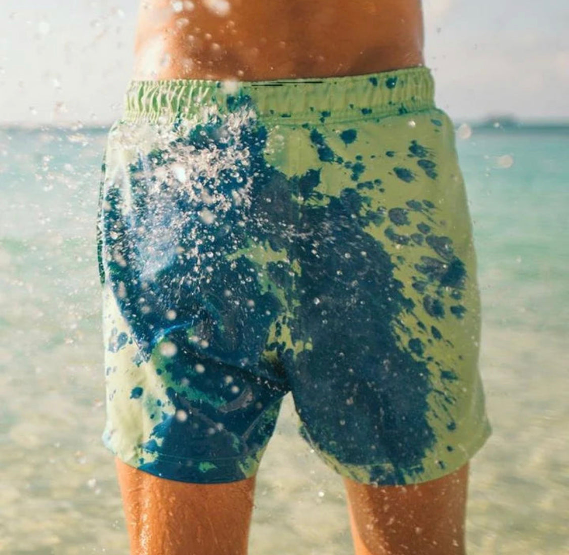 Farbwechselnde Badehose Für Männer - Coole Strandshorts Die Bei Wärme Die Farbe Wechseln